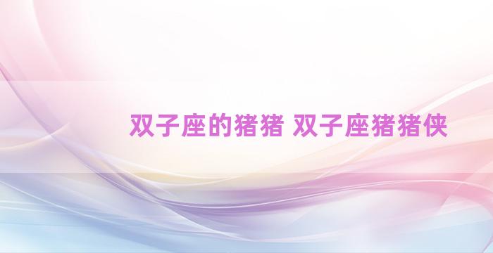 双子座的猪猪 双子座猪猪侠